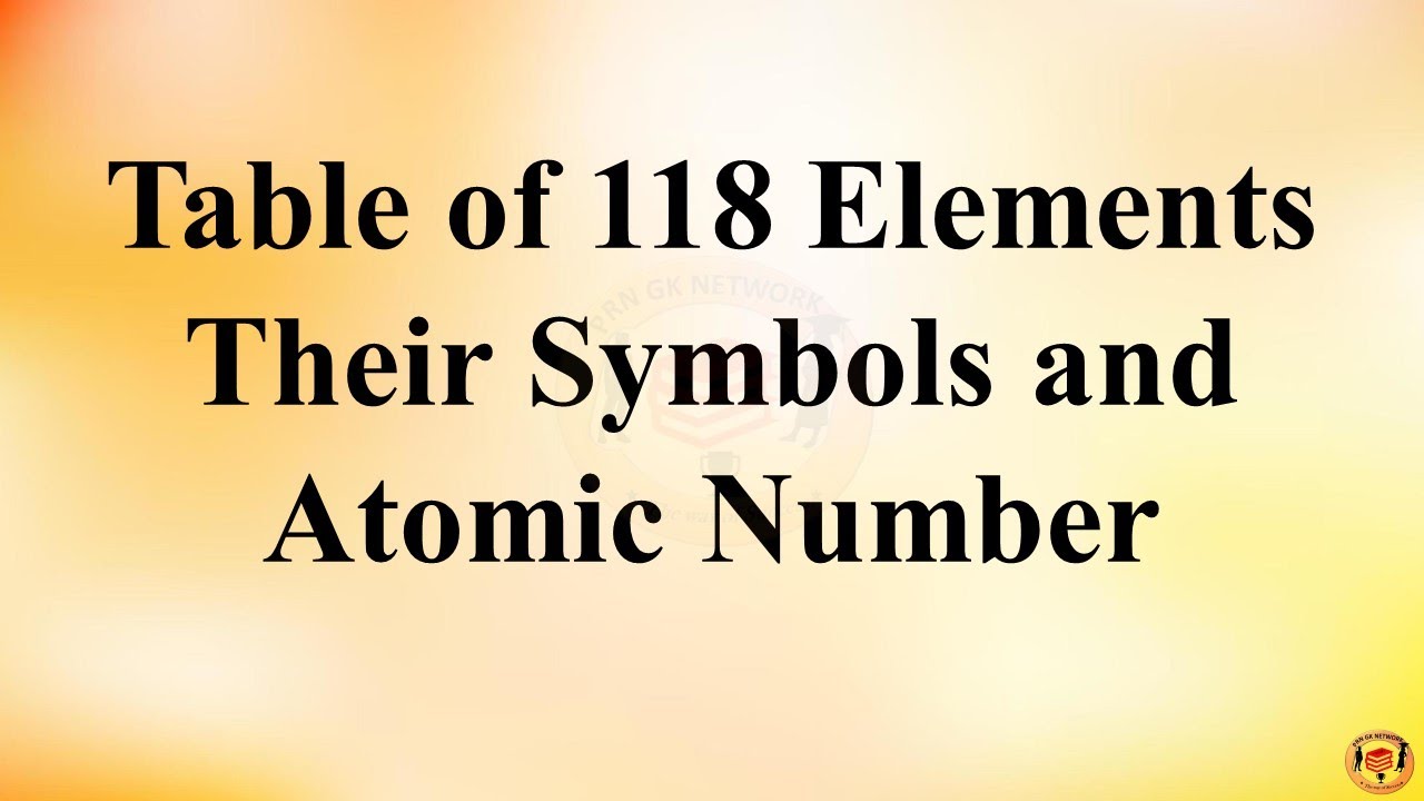 Table of 118 Elements Their Symbols and Atomic Number #science #rrb #rrbntpc #rrbntpcscience #ssc