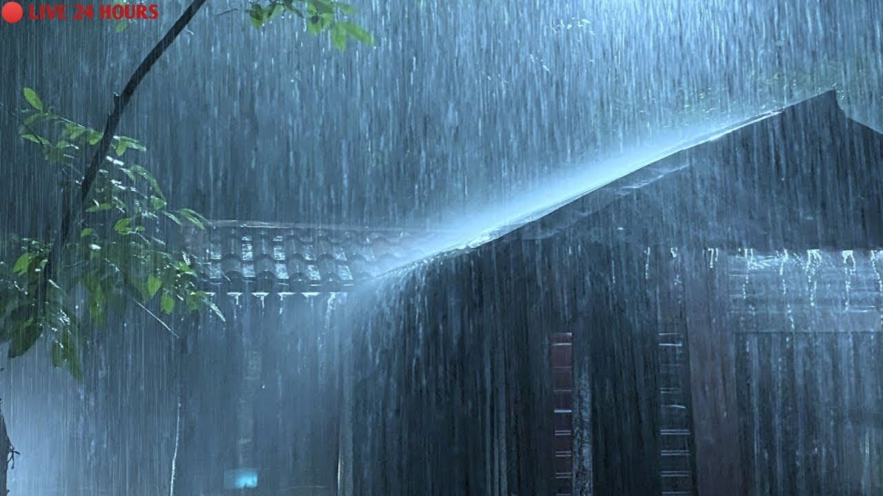 Fall Asleep Fast In 3 Minutes With Heavy Rain On Tin Roof & Powerful Thunder Sounds. 🌧️