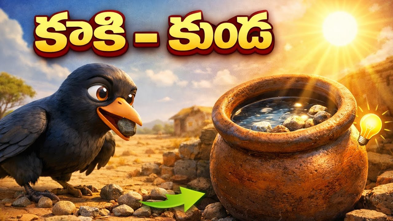 కాకి తెలివి | చిన్న కథ – గొప్ప నీతి 🐦|Moral stories| Telugu Neethi Kathalu 
