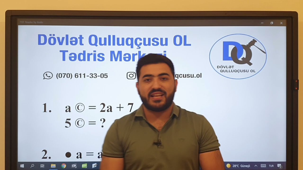 Dövlət Qulluğu | Məntiq | Riyazi Əməllər 1-ci hissə | Kənan Şərifli