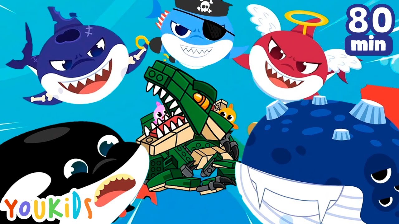 Baby Shark vs Dinosaur, Whale, Orca | Youkids Songs Compilation