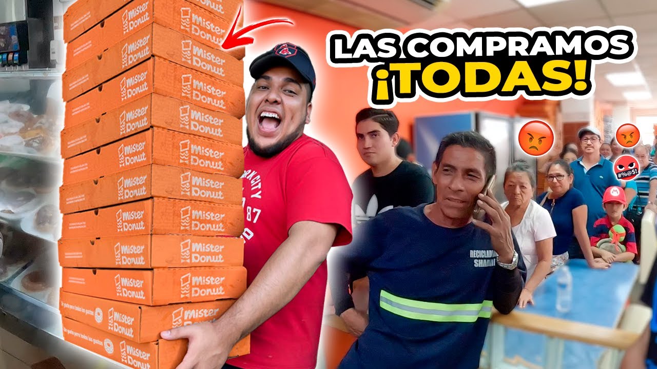 COMPRANDO TODAS las DONAS 🍩 del MISTER DONUT *nos insultaron* 🤬