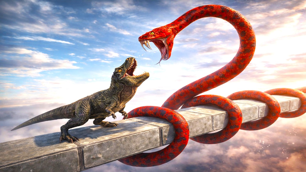 Sky Bridge TREX vs EVERY UNIT (with HP) - Animal Revolt Battle Simulator