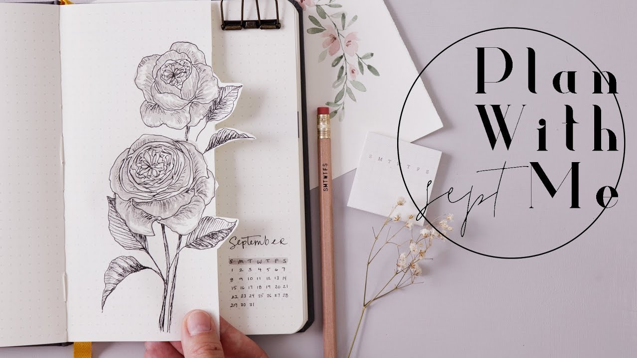 Plan With Me | September 2019 Bullet Journal Roses