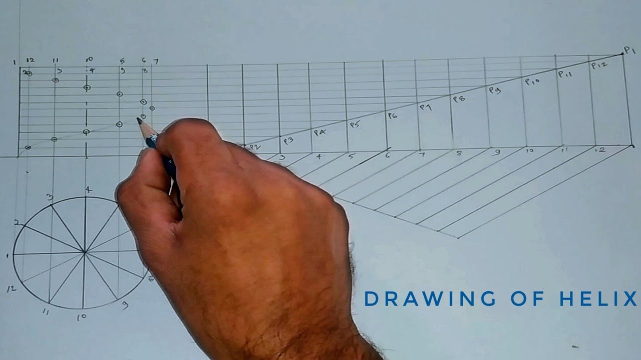 Helix : How to Draw Helix |Helix kaise Draw karte hain#helix#engineeringdrawing#engineeringcurves