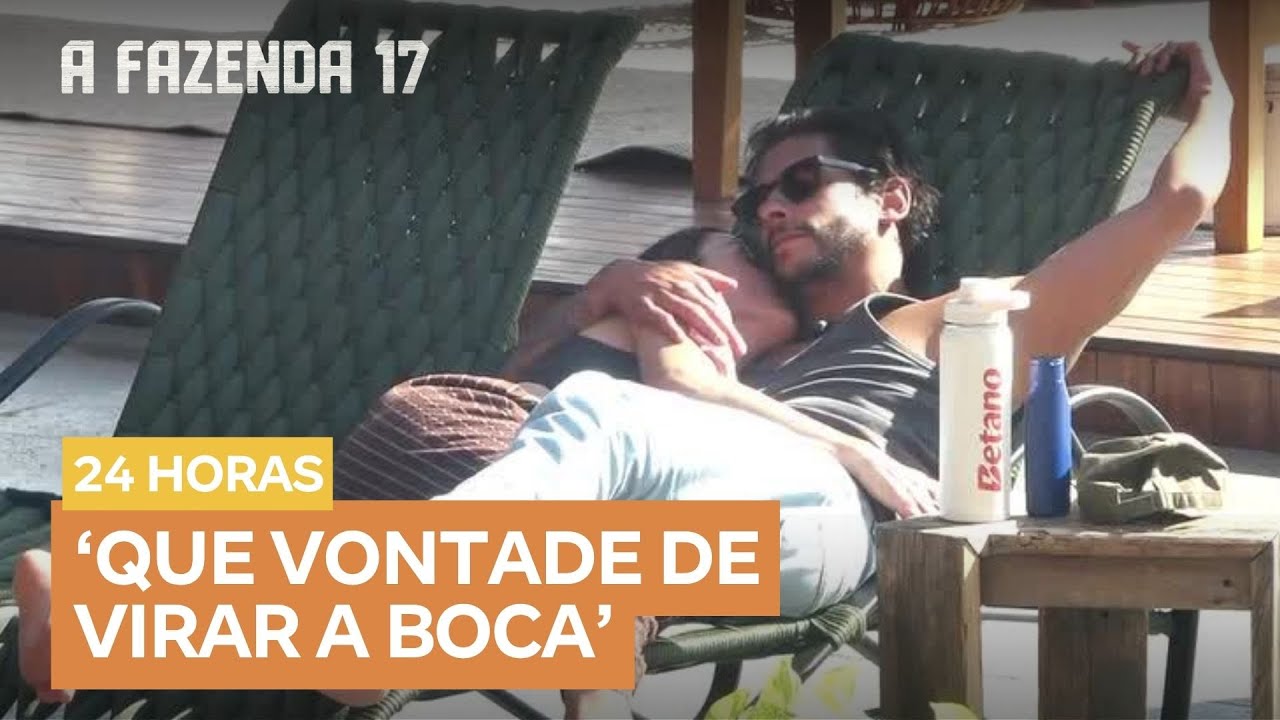 Michelle Barros e Shia Phoenix trocam carícias à beira da piscina | A Fazenda 17