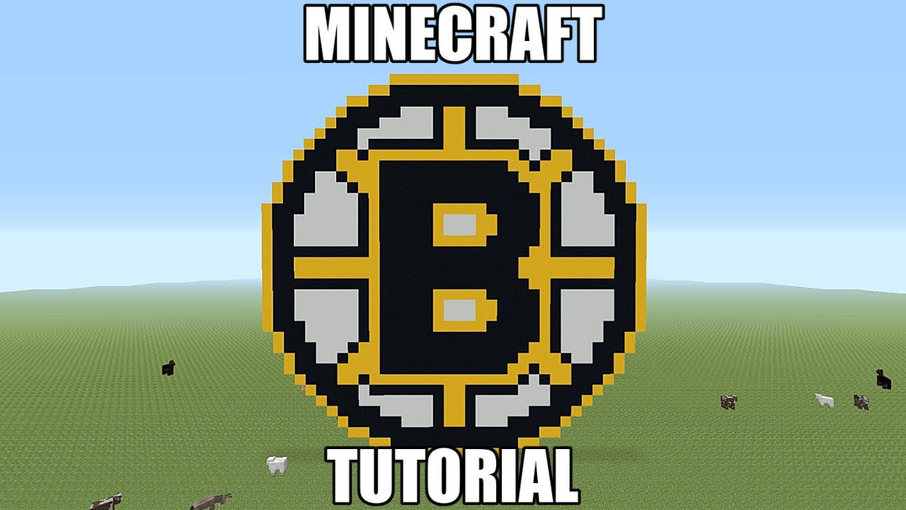Minecraft Pixel Art Tutorial - Boston Bruins Logo