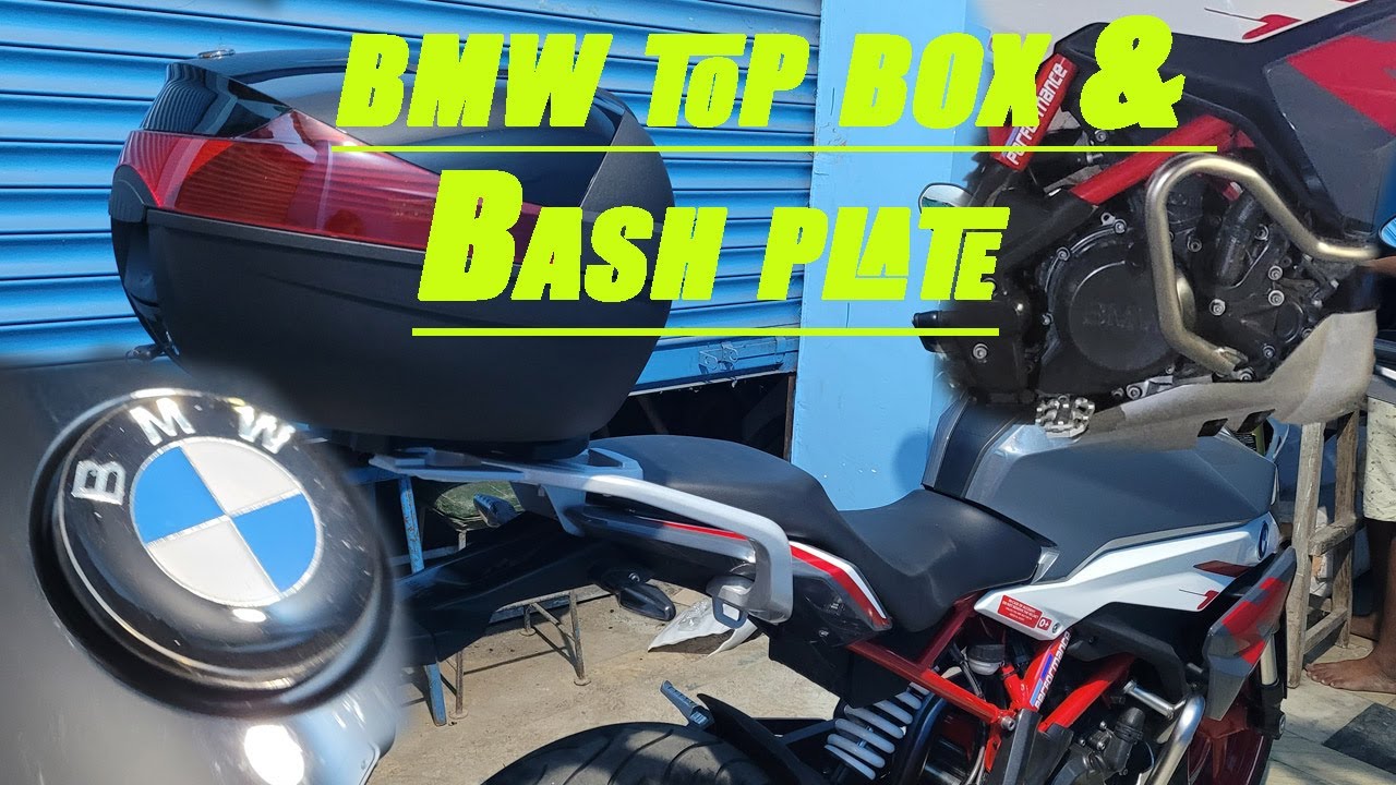 BMW G310R || TOP BOX || ALUMINIUM BASH PLATE || INSTALL || REAR MUDGUARD & GUARD REMOVING ||