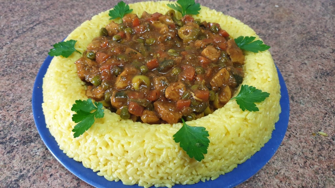 Arroz con pollo receta la más fácil,  rica y rápida  / comida de Marruecos