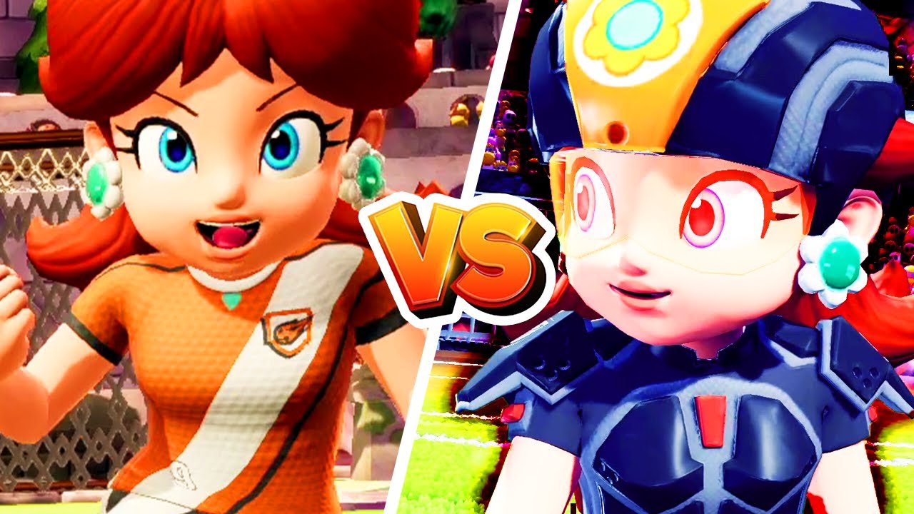 Mario Strikers Battle League - Daisy vs Evil daisy - Team No Gear Vs Team Max Gear - Rematch