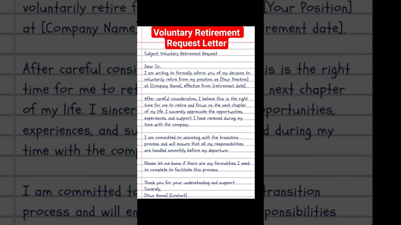 voluntary retirement request letter #retirement