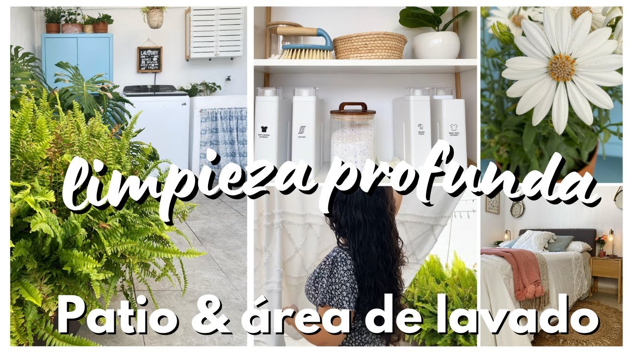 LIMPIEZA PROFUNDA EN MI PATIO & AREA DE LAVADO 🦋🪴Ideas para Organizar  & Sabanas limpias