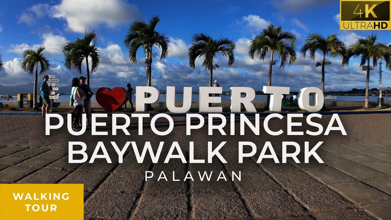 Puerto Princesa Baywalk Park walking tour | Relaxing walk in Puerto Princesa Baywalk Park Palawan