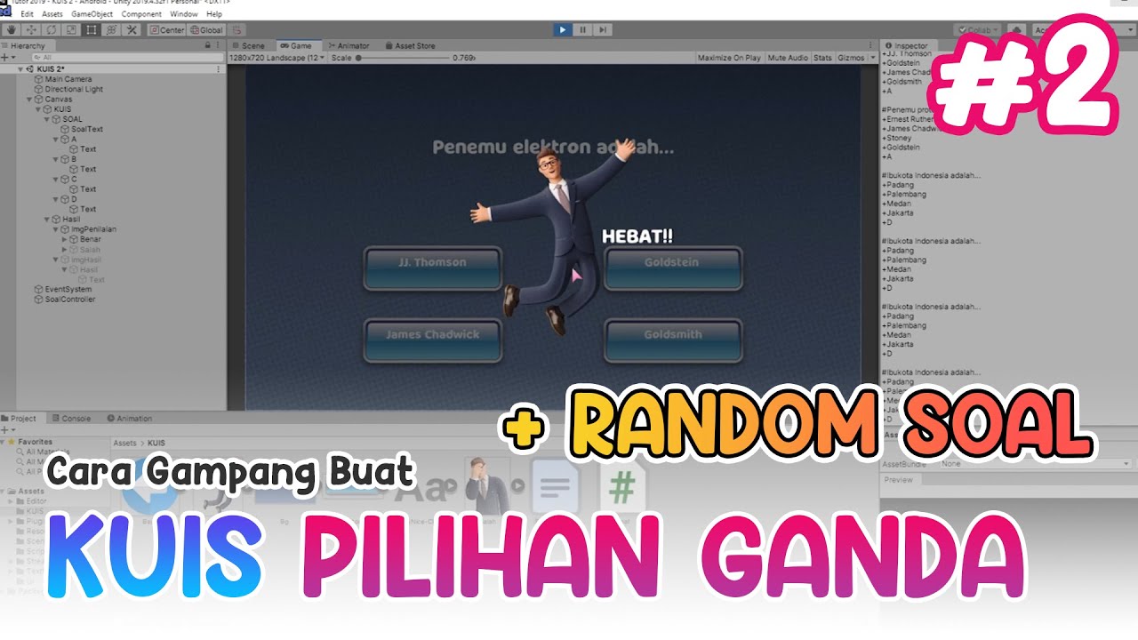 How to make a simple QUIZ RANDOM in Unity #2