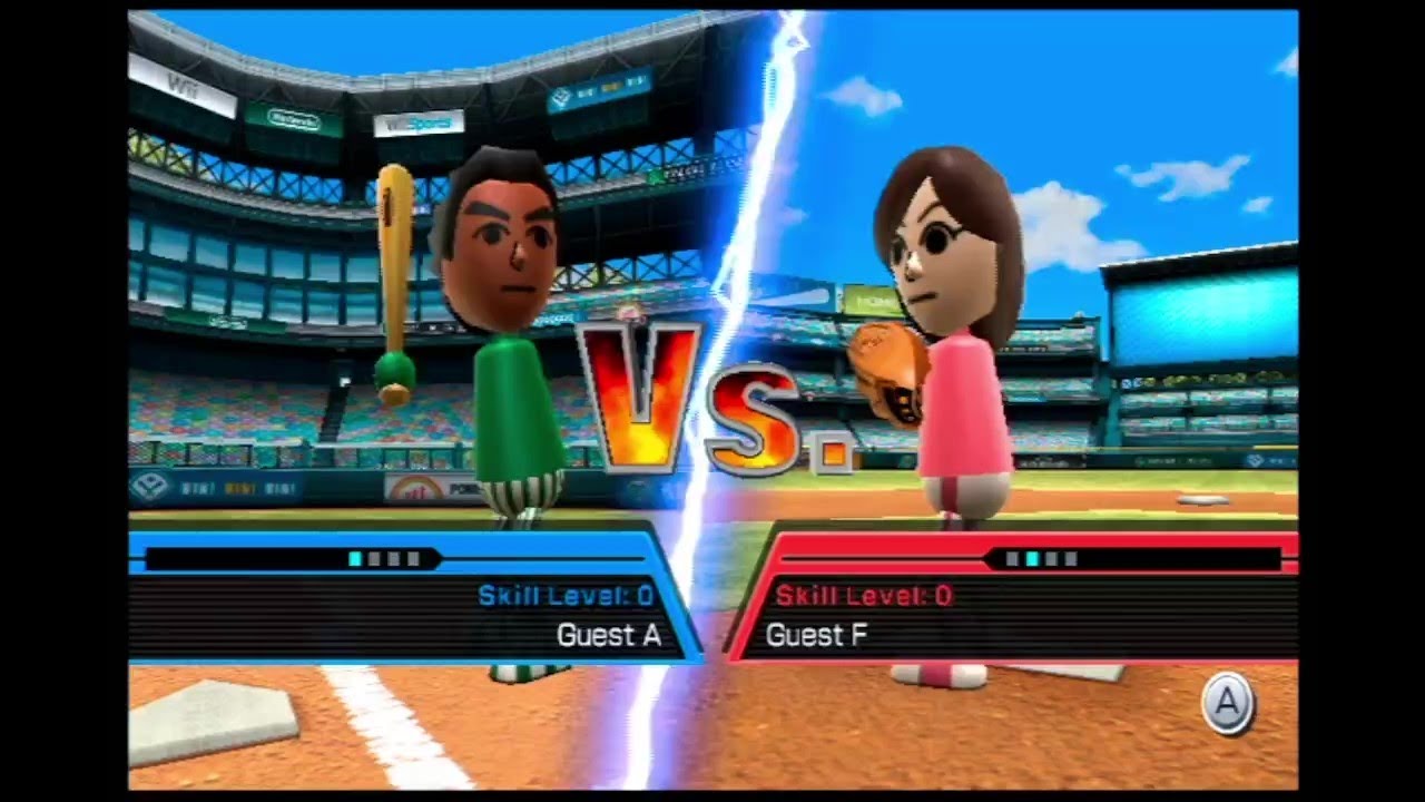 Wii Sports - Baseball - Guest A vs Guest F