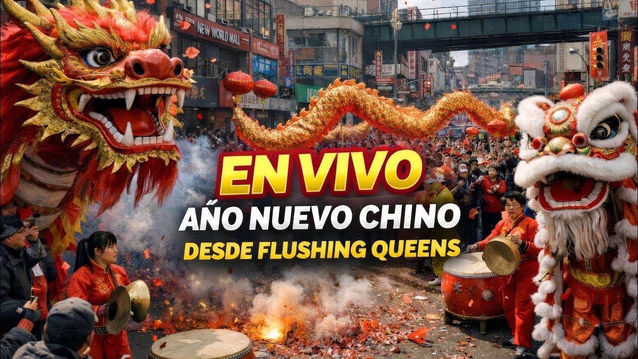 🔴🐉 EN VIVO: Desfile de Año Nuevo Chino 2026 en Flushing, Queens 🎊🧨 Dragones, Cultura y Tradición