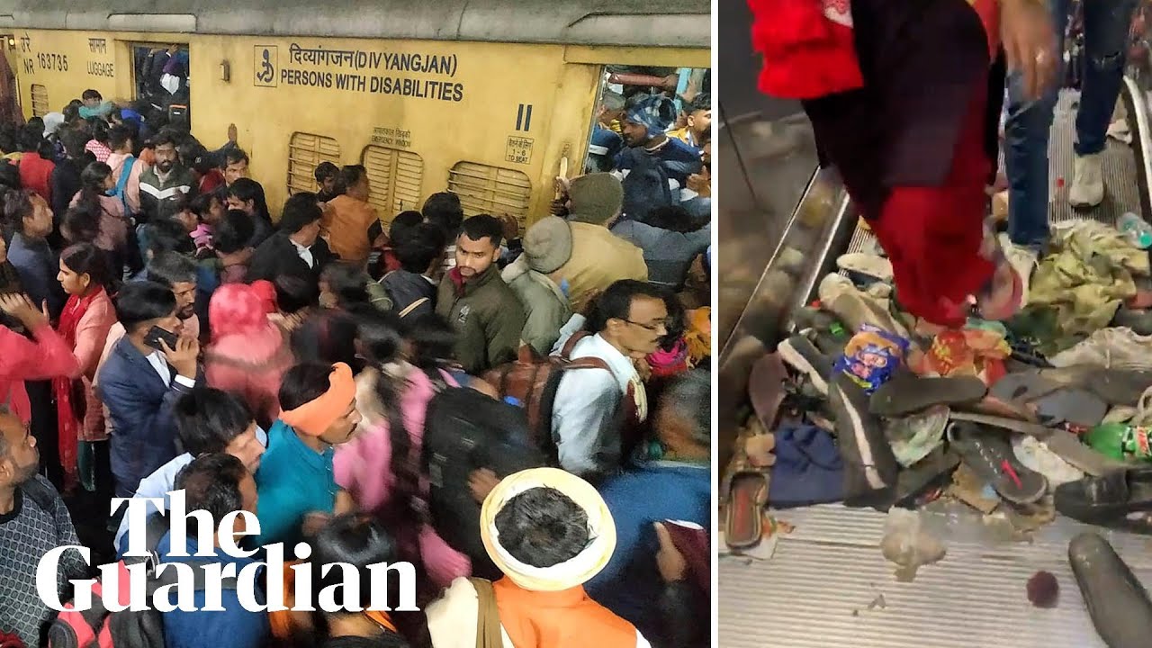Shoes and personal belongings litter Delhi train station after deadly crowd crush