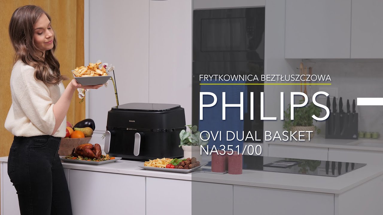 ⭐️ Frytkownica beztłuszczowa Philips OVI Dual Basket NA351/00 &ndash; dane techniczne &ndash; RTV EURO AGD