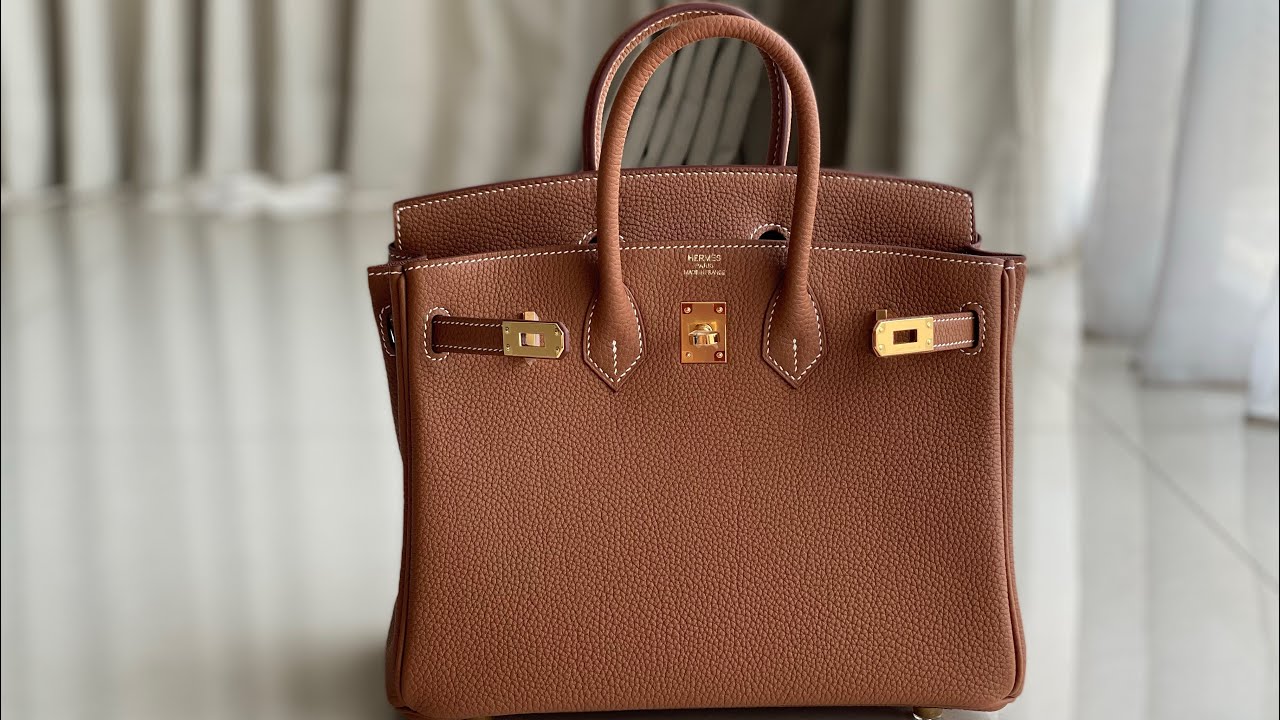 BIRKIN 25 TOGO RAIN-LINES GOLD GHW - MW FASHION TALKY