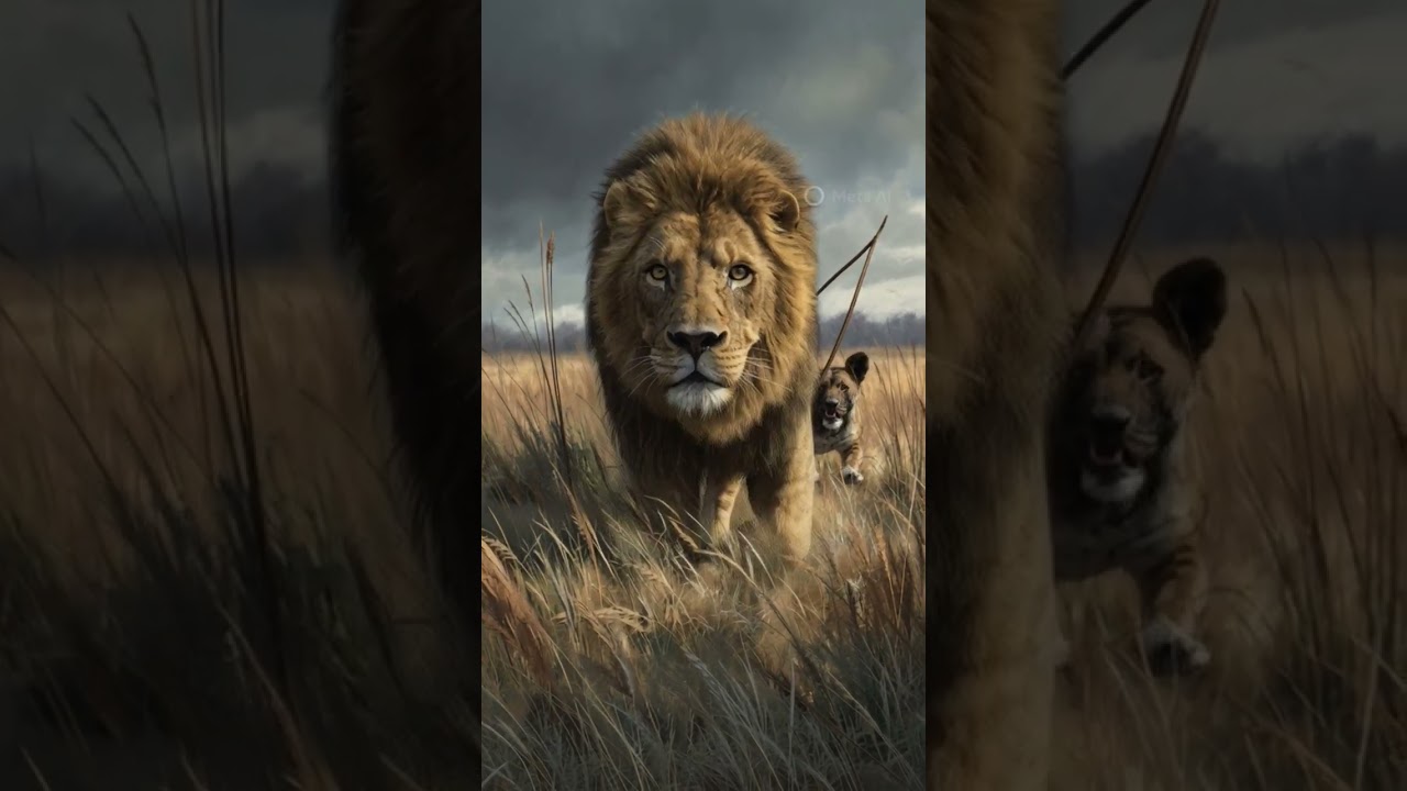a lion travel frant of a video #reels