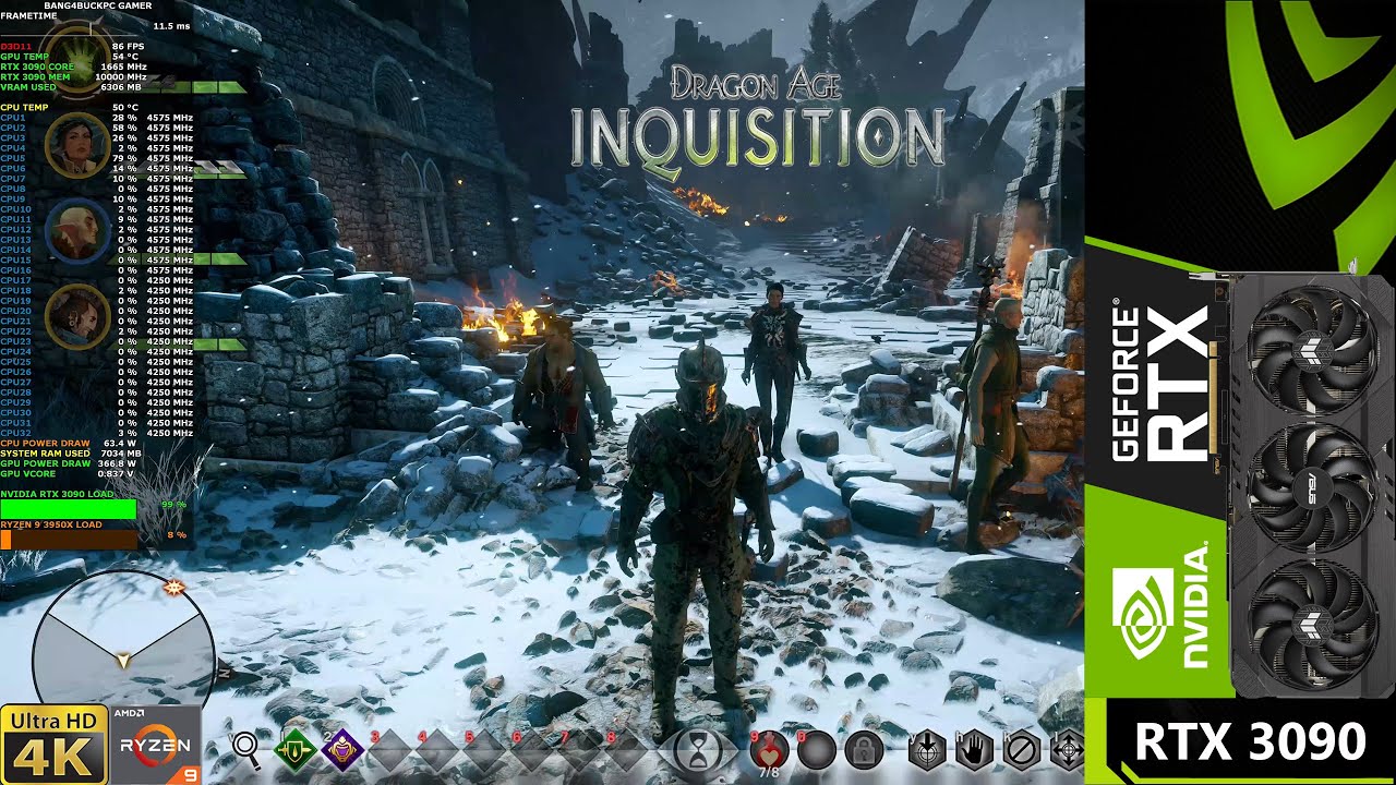 Dragon Age Inquisition Max Settings 4K | RTX 3090 | Ryzen 9 3950X OC