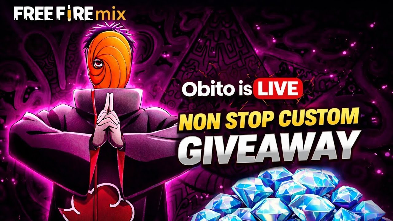 Obito is live 🔴  non stop giveaway 😱 ll free fire live stream video