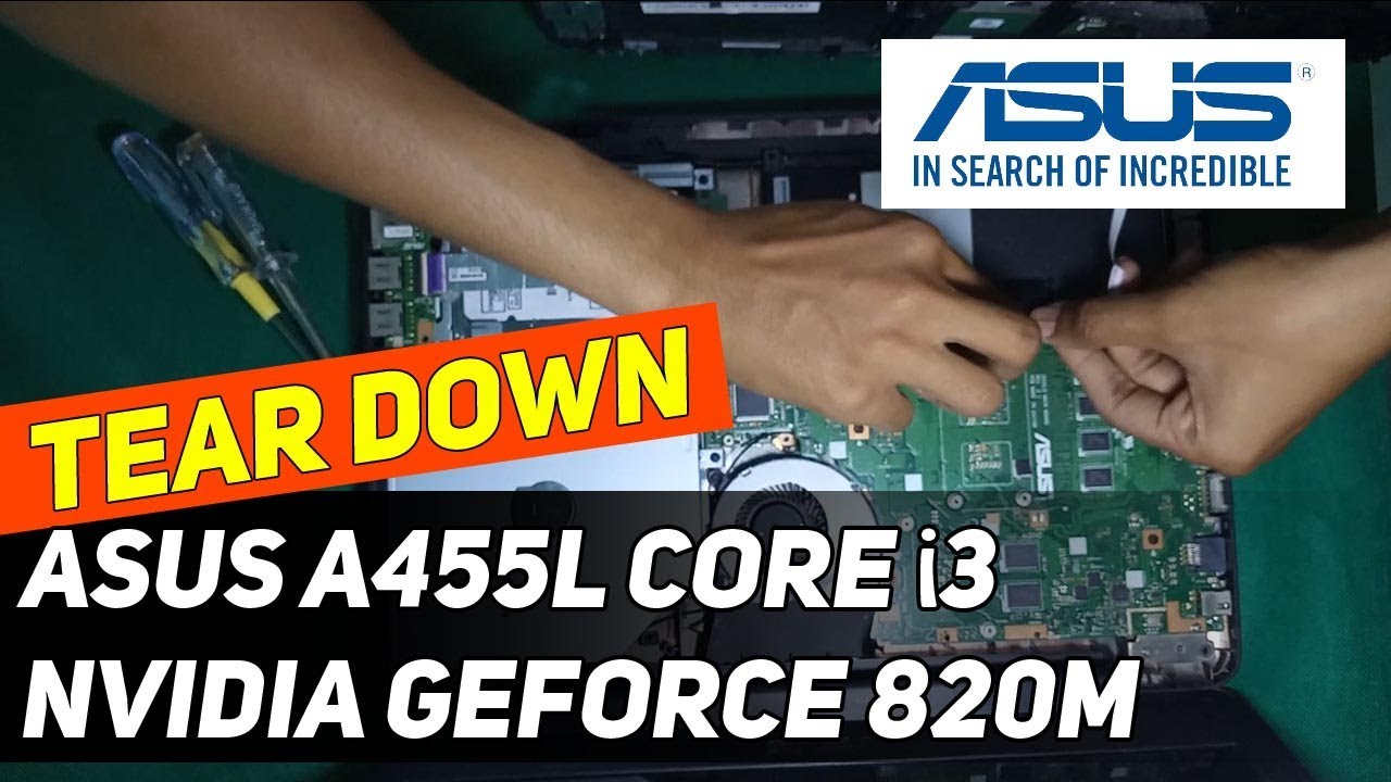 asus a455l core i3 nvidia geforce 820m teardown-disassembly