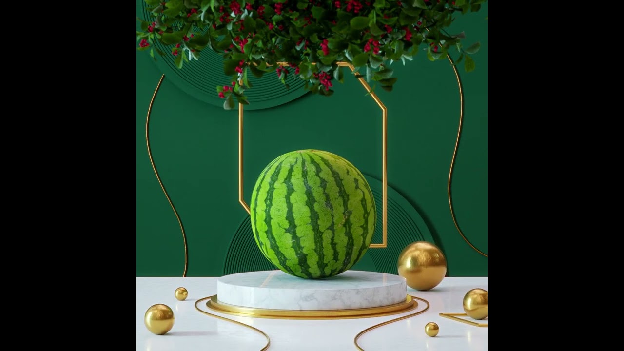 Watermelon &mdash; Minimal Abstract Design Scene In Blender 3D