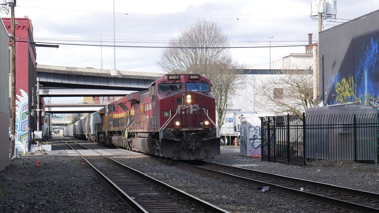 Canadian pacific 8001 in the alley on SE Taylor Street in Portland OR