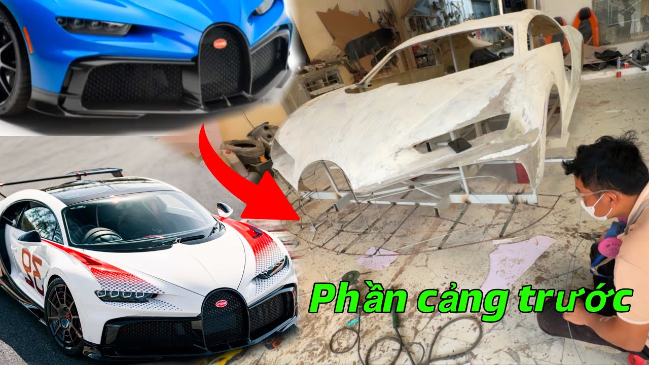Chế tạo phần cảng lướt gió phía trước cho siêu xe Bugatti Chiron 