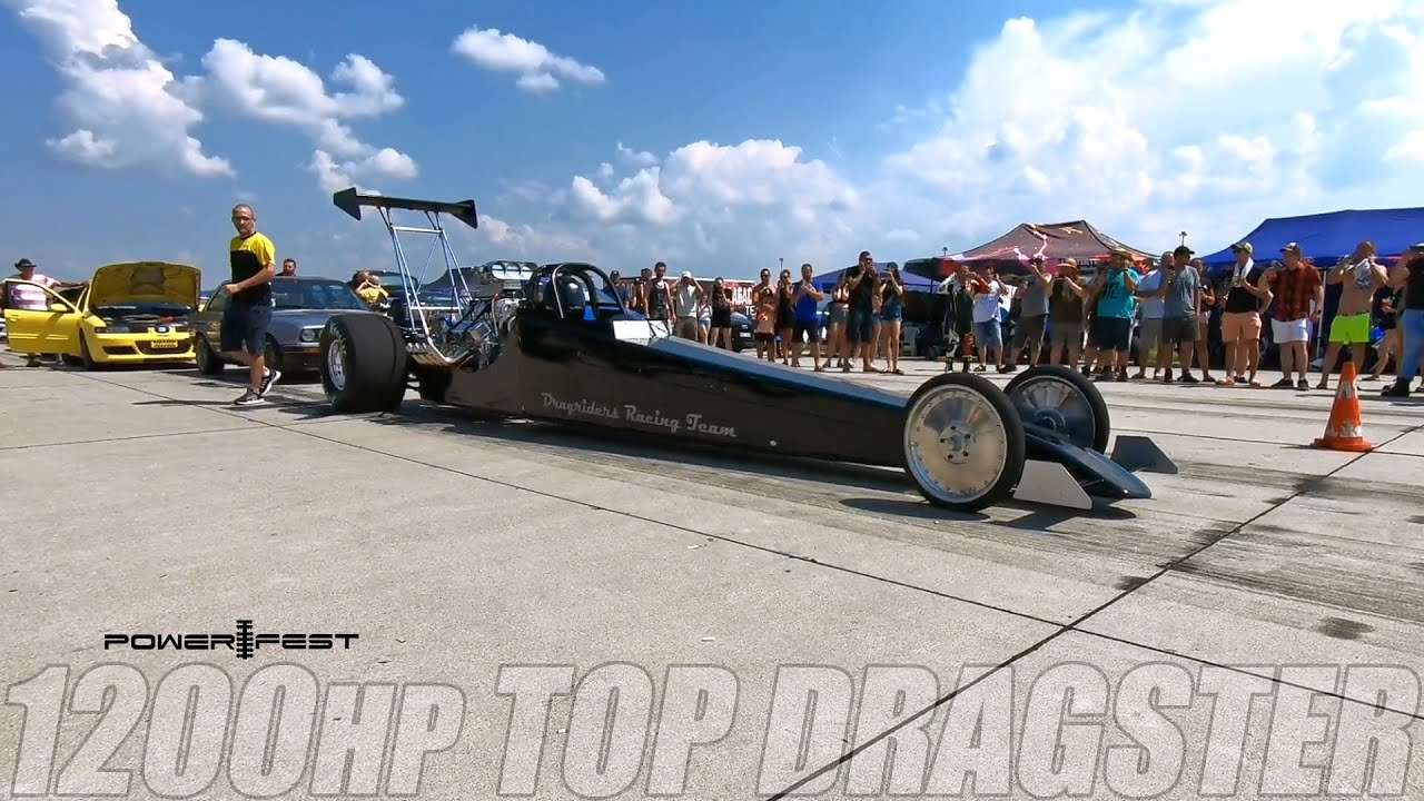 7 sec. TOP Dragster V8 476cui / 7800ccm Chevy big block DRAG RACE on POWER FEST