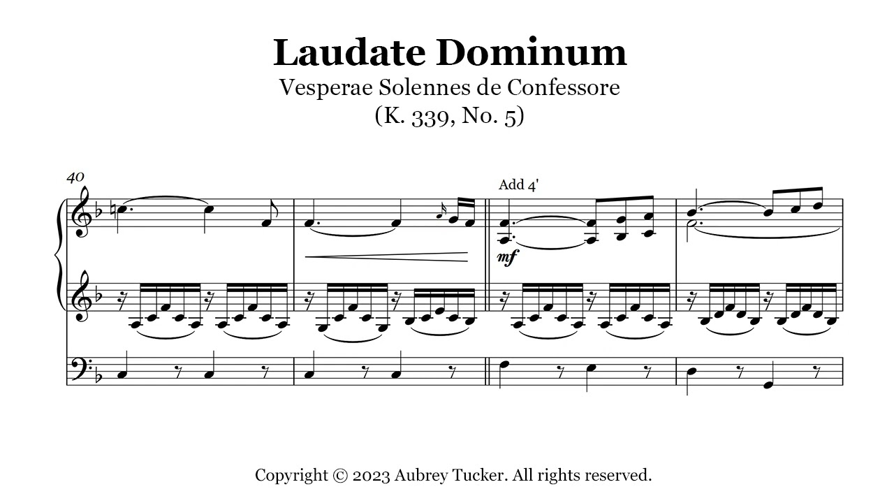 Organ: Laudate Dominum - Vesperae Solennes de Confessore (K. 339, No. 5) - W. A. Mozart