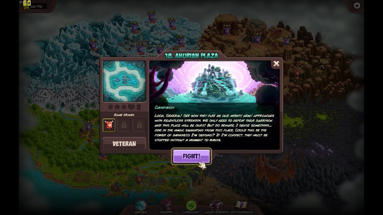 Kingdom Rush Vengeance Anurian Plaza Veteran 3 Stars