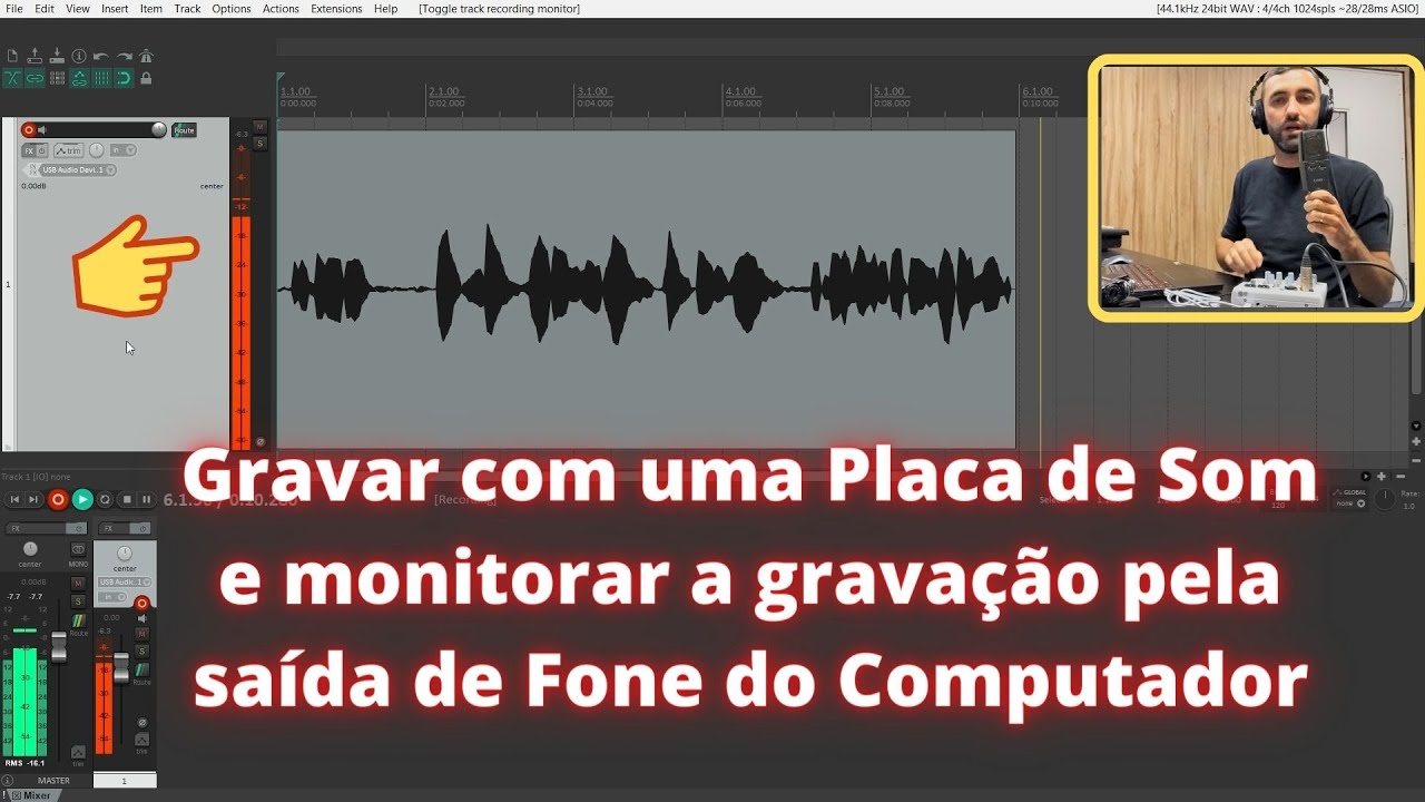 Como gravar com Interface de Áudio e monitorar pela Saída de Fone do PC