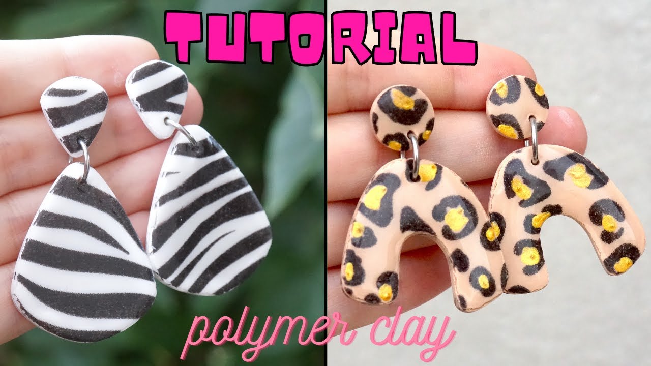 TUTORIAL orecchini leopardati e zebrati/COME trasferire un'immagine stampata sull'argilla polimerica