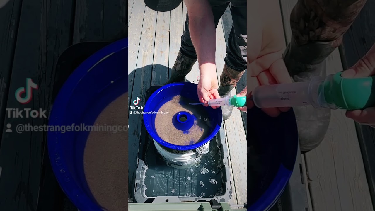 Running concentrates through the Blue Bowl. #mining #mine #goldmining #goldpanning #gold