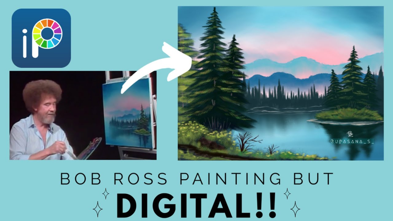 I Tried Following Bob Ross Tutorial on IBISPAINT X! | 20K Special✨ | Single Layer Painting Process