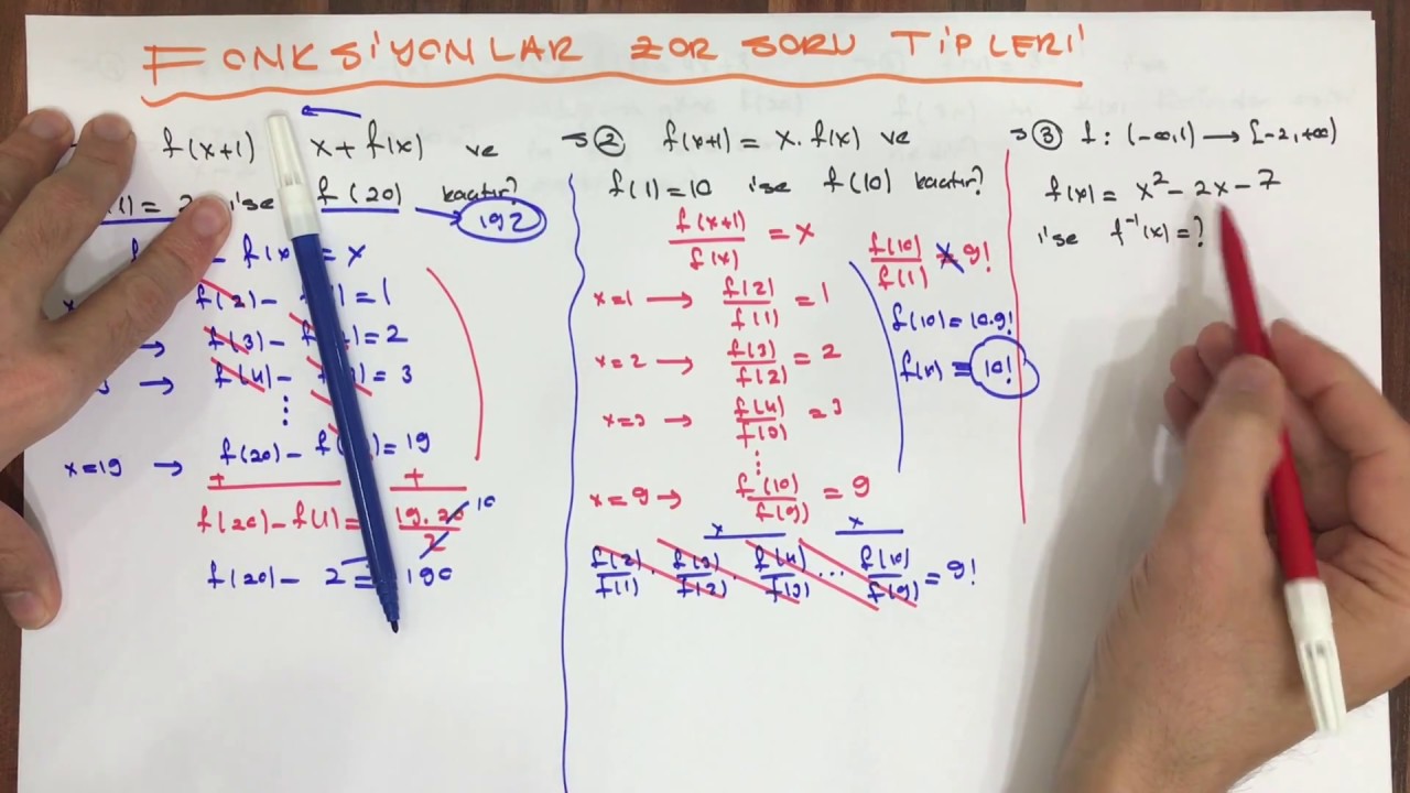 ZOR SORU TİPLERİ - 7 (fonksiyonlar)