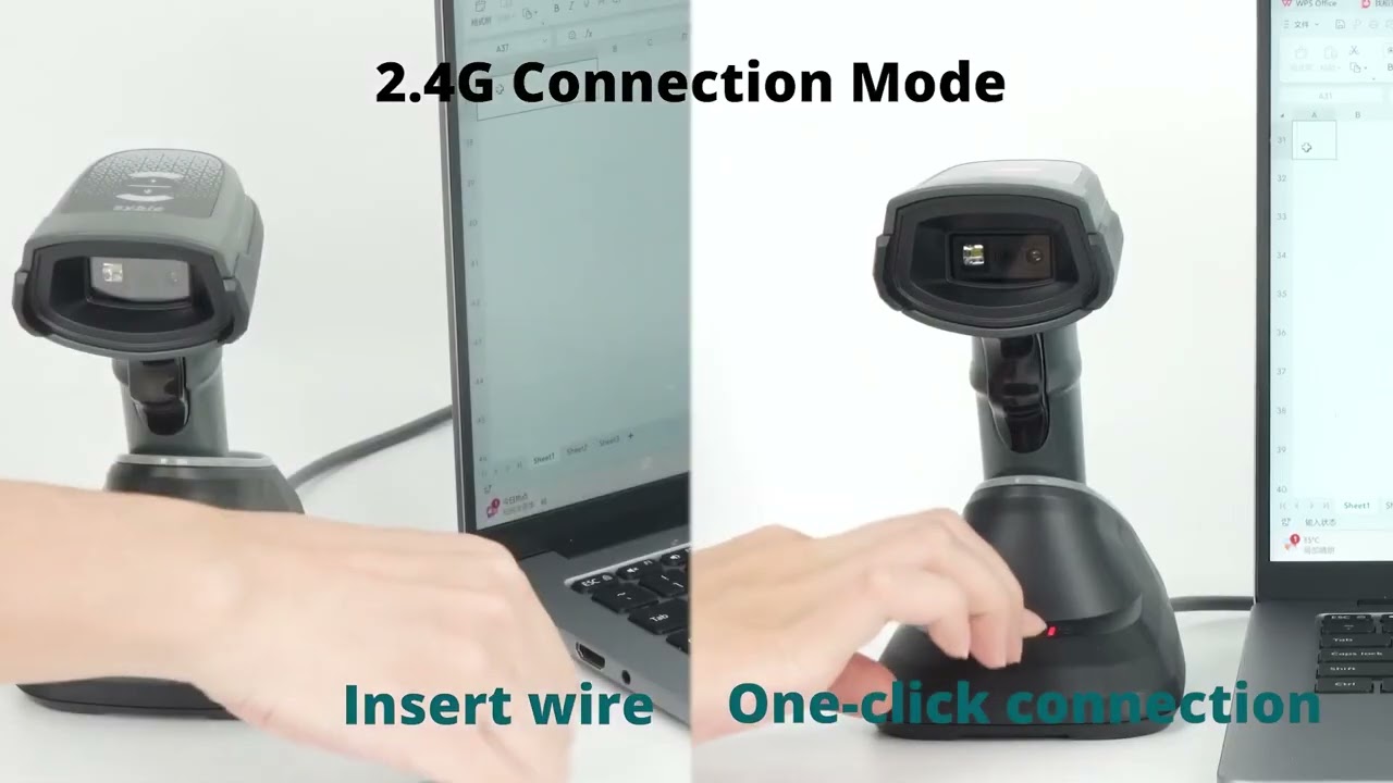 Cititor coduri de bare 2D wireless MUULOX MX-D66 cu cradle