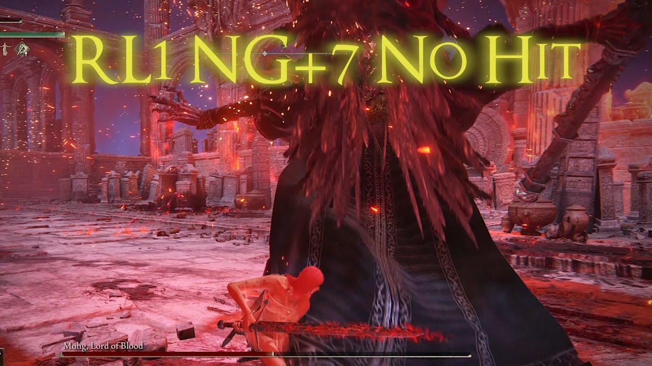 [Elden Ring] RL1 NG+7 Claymore vs Mohg, Lord of Blood No Hit (2K Boss Fight Gameplay)