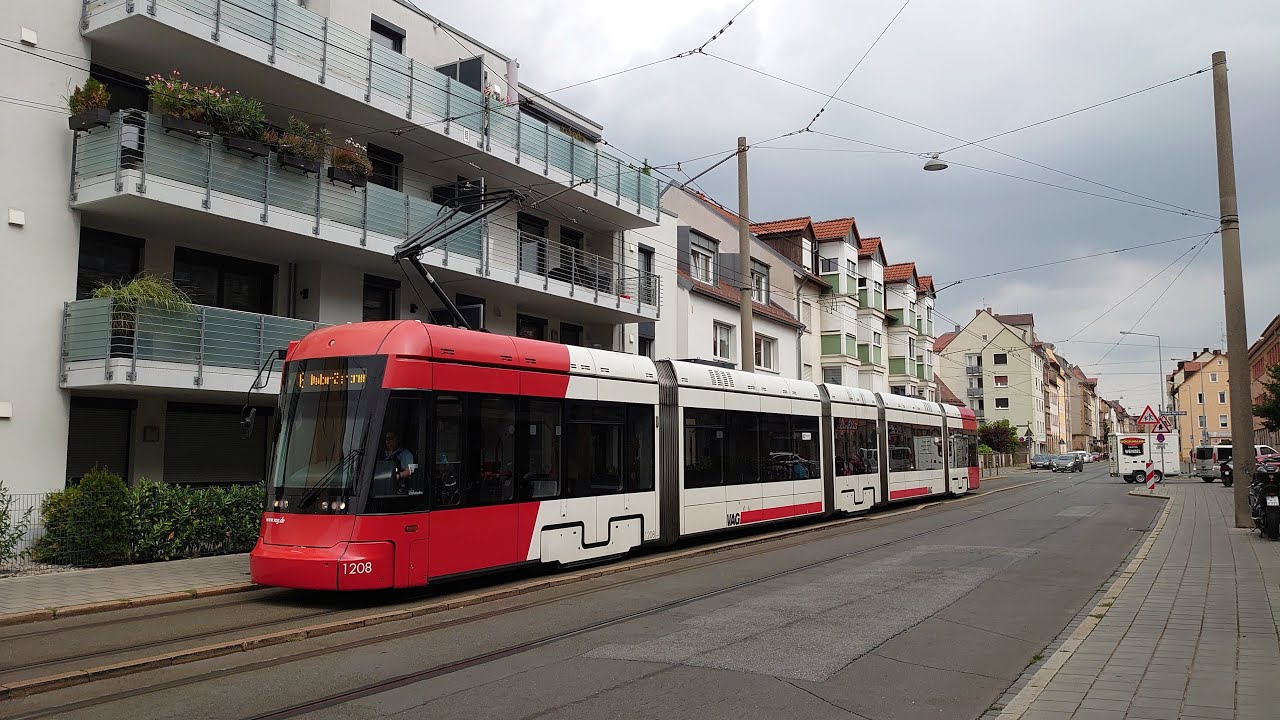 Mitfahrt GTV6 (Variobahn) der VAG Nürnberg Linie 6