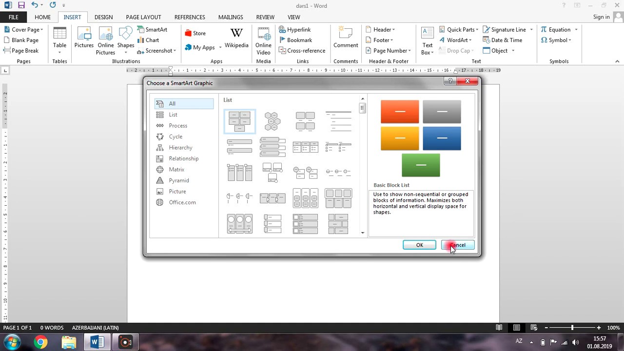 Microsoft Office Word - İnsert və Design menyuları - 2