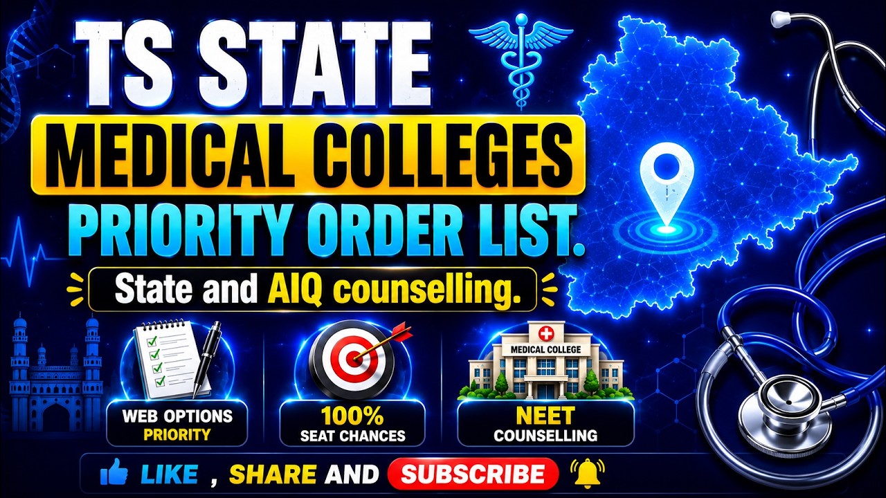 Telangana medical College priority list | Neet 2026 | State + AIQ counselling