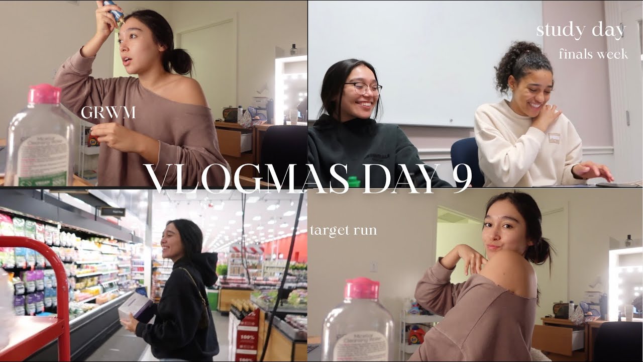 vlogmas 9  *finals week* | GRWM | target run | study sessions