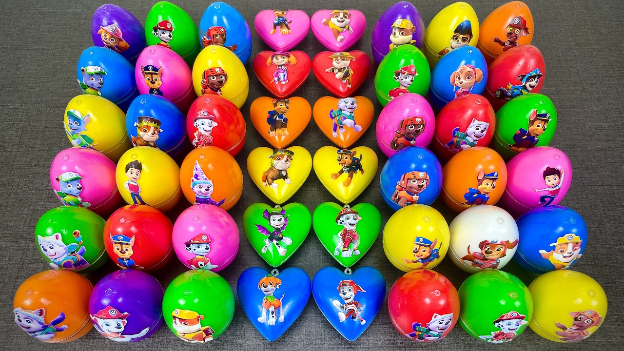 Paw Patrol Clay and Slime Eggs Coloring: Ryder, Chase, Marshall Surprise!...Satisfying ASMR Video