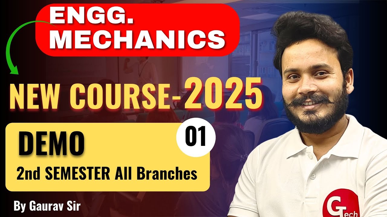 Engg. Mechanics| Demo Part-01 |Polytechnic 2nd semester| Engg. Mechanics  by Gaurav Sir @gtechpoly
