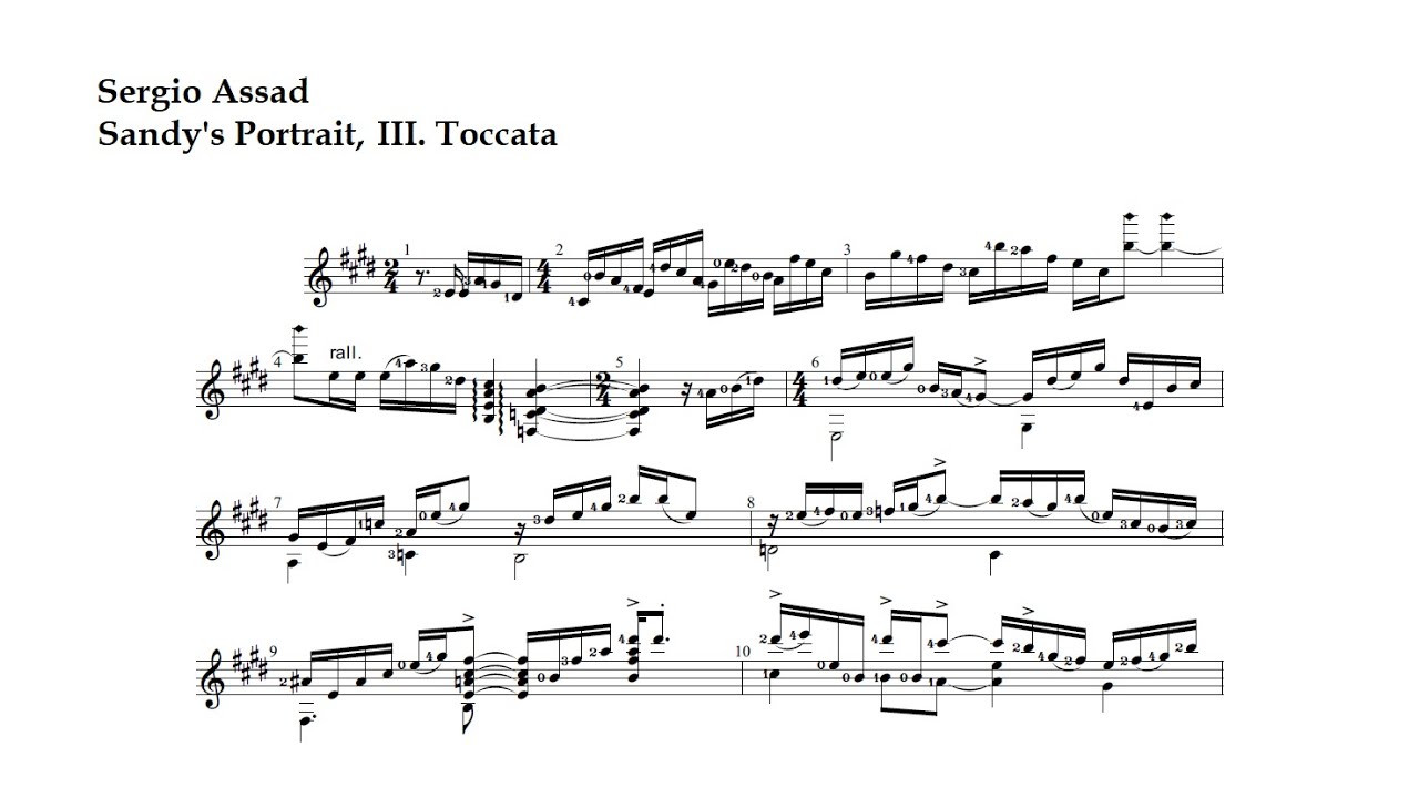 Sergio Assad. III. Toccata (Sandy's Portrait)