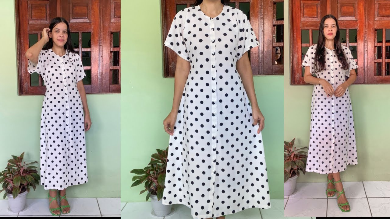 AULA IMPERDÍVEL VESTIDO EVASÊ MIDI SEM MOLDE SÓ COM COSTURA RETA  