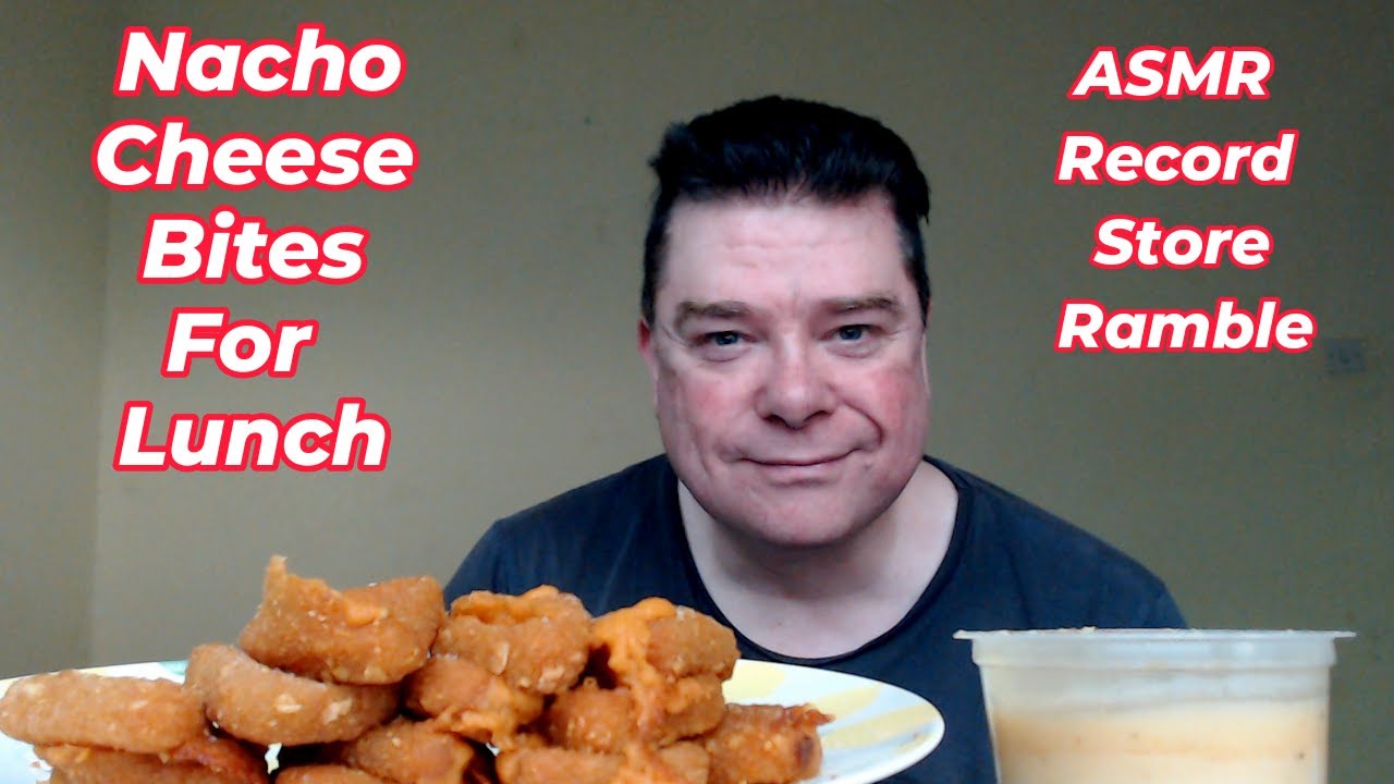 ASMR - Eating Nacho Cheese Bites For Lunch (Record Store Ramble)