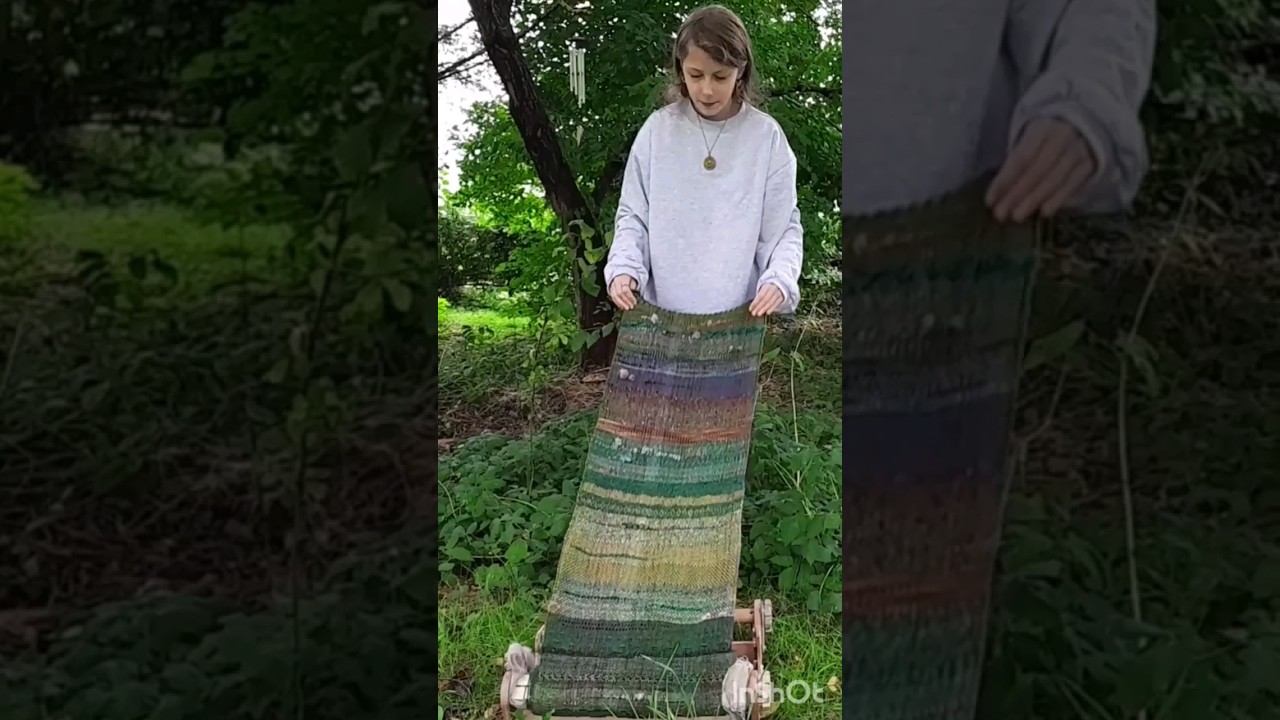 Handwoven Shawl Coming Off The Rigid Heddle Loom #rigidheddleweaving #handweaving #rigidheddleloom